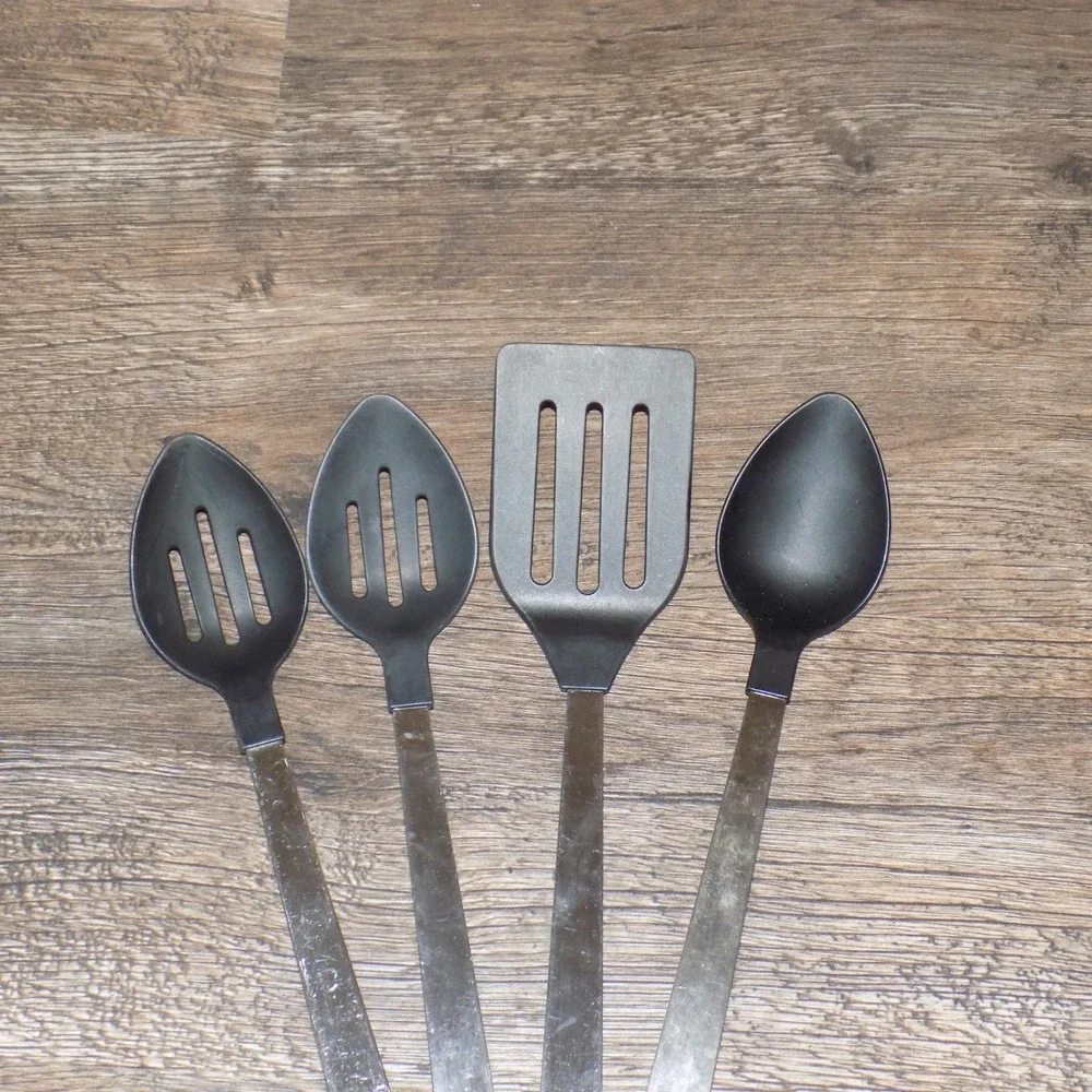 Amco Utensil Set Unisex OS Black Good Nylon Stainless Steel 4 Piece Kitchen Tool